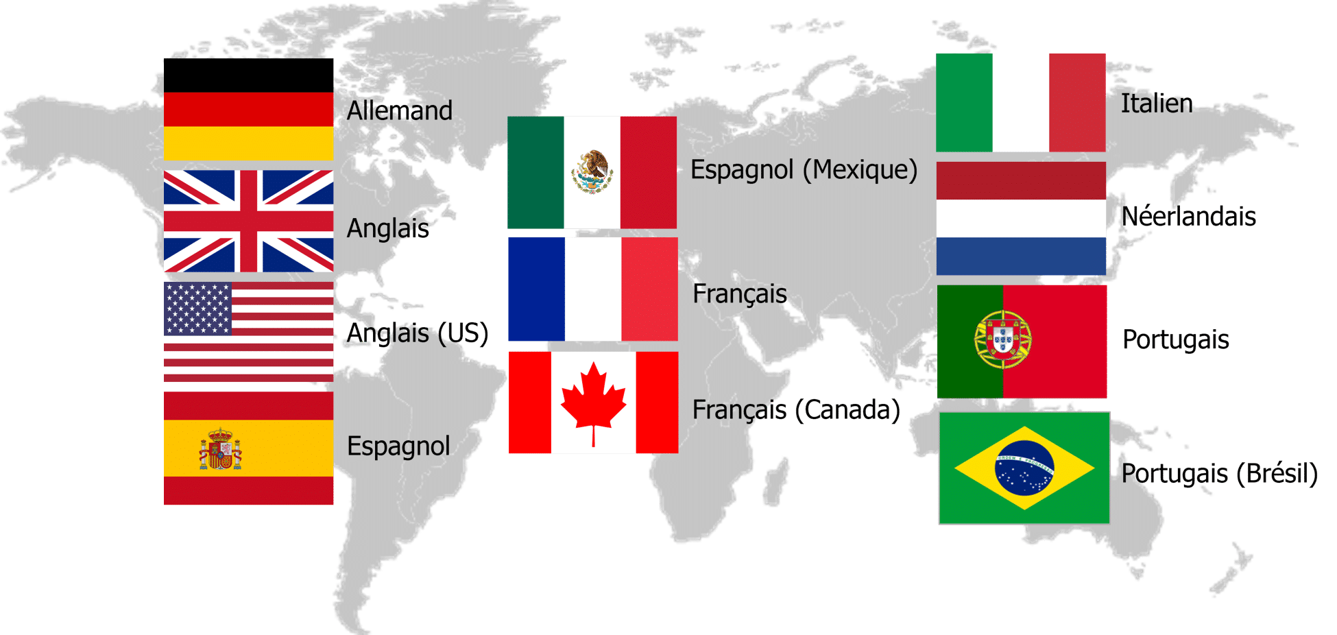 Langues disponibles pour le profil AEC DISC